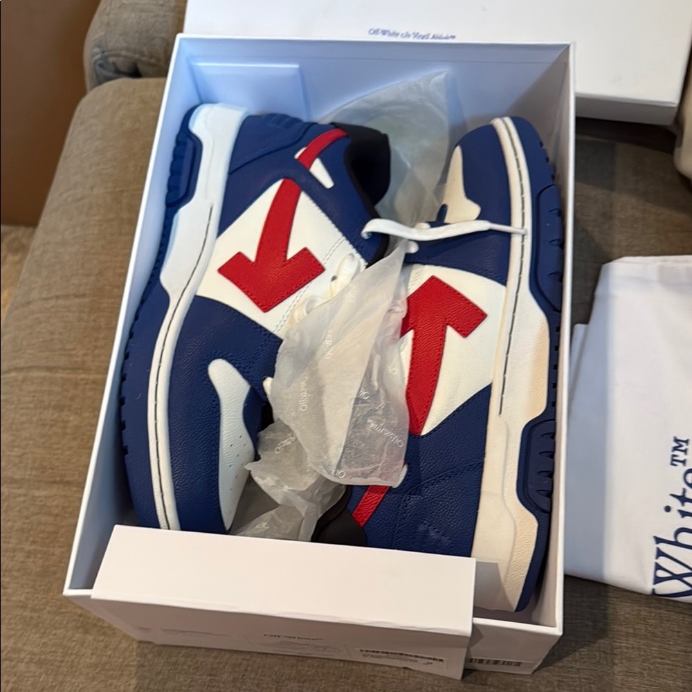 Off-White Navy and Crimson Sneakers